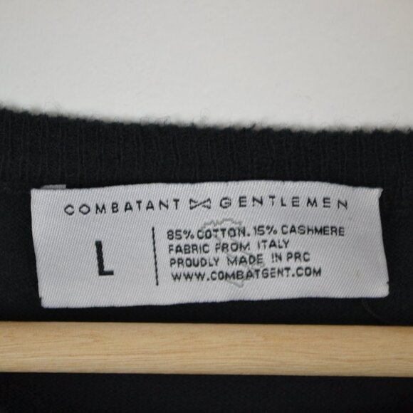 Combatant Gentlemen Mens L Cashmere Cotton Crew Neck Pullover Stretch Sweater - Picture 7 of 7